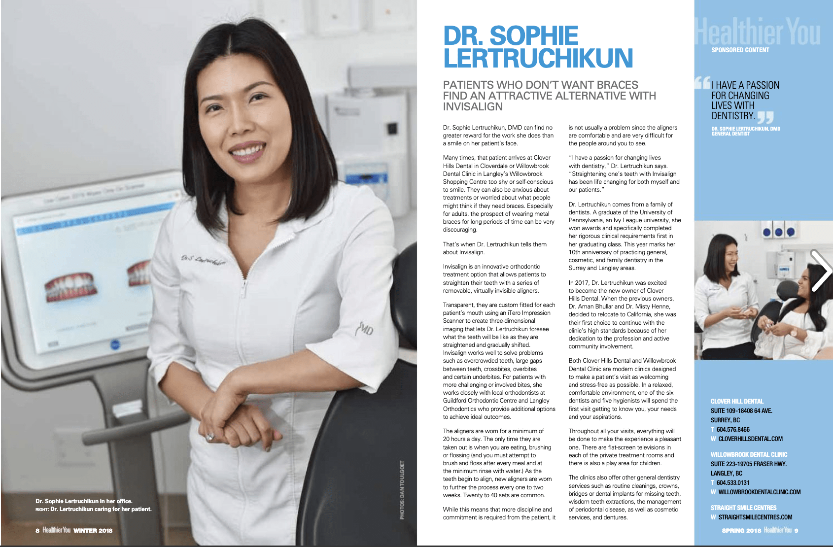 Dr. Sophie Lertruchikun feature article in Healthier You Magazine.